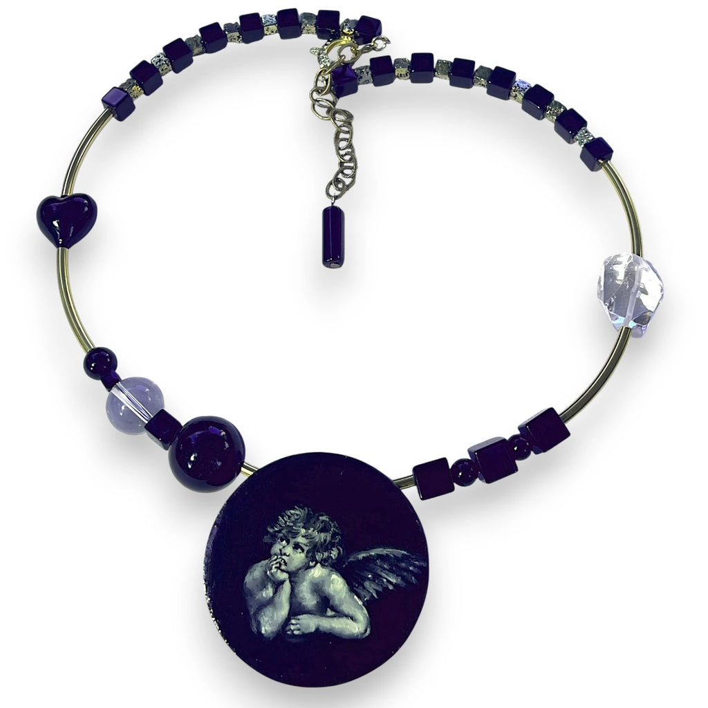 Dreamy Putti Hand-Painted Choker
