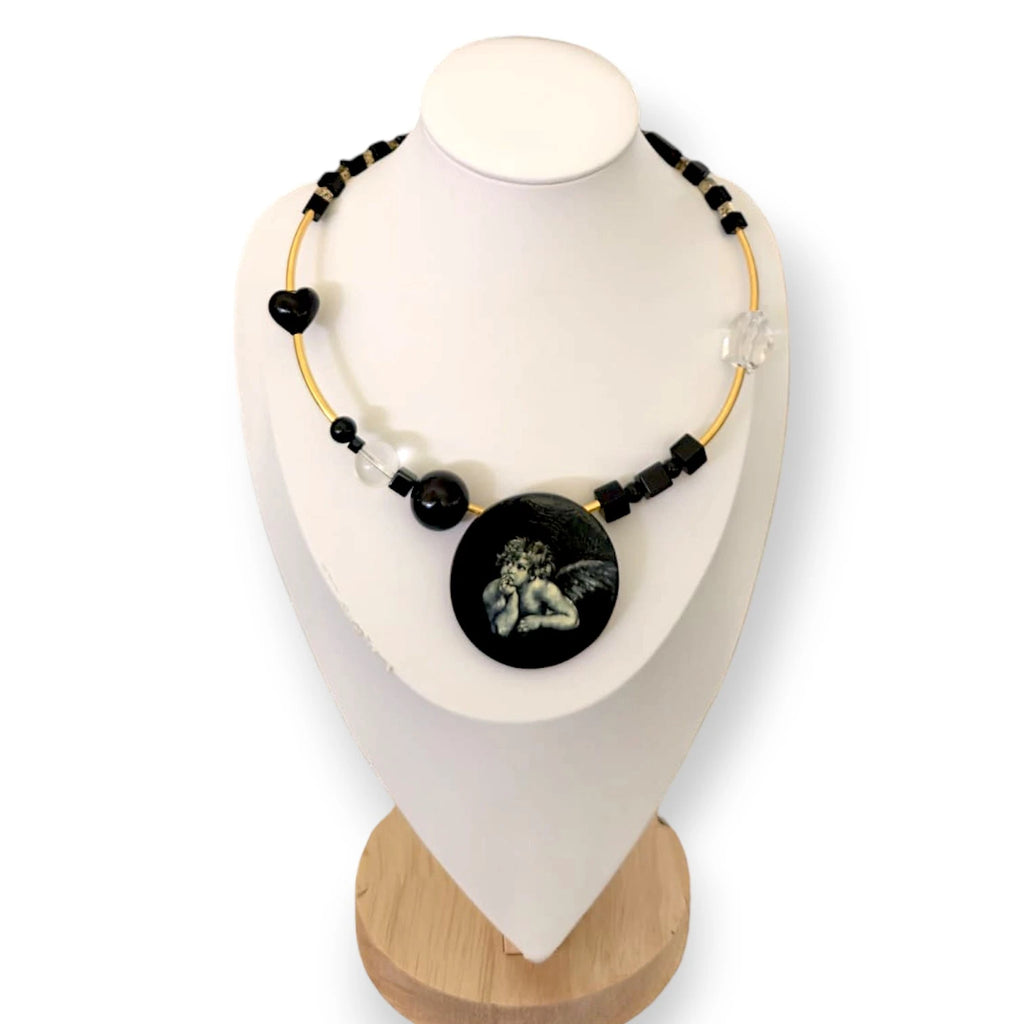 Dreamy Putti Hand-Painted Choker