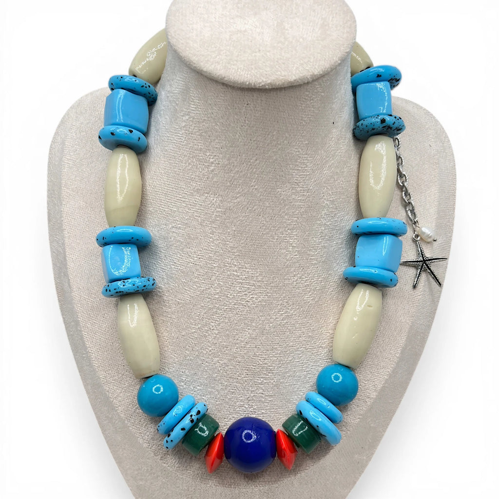 Blue Lagoon Vintage Venetian Glass Necklace