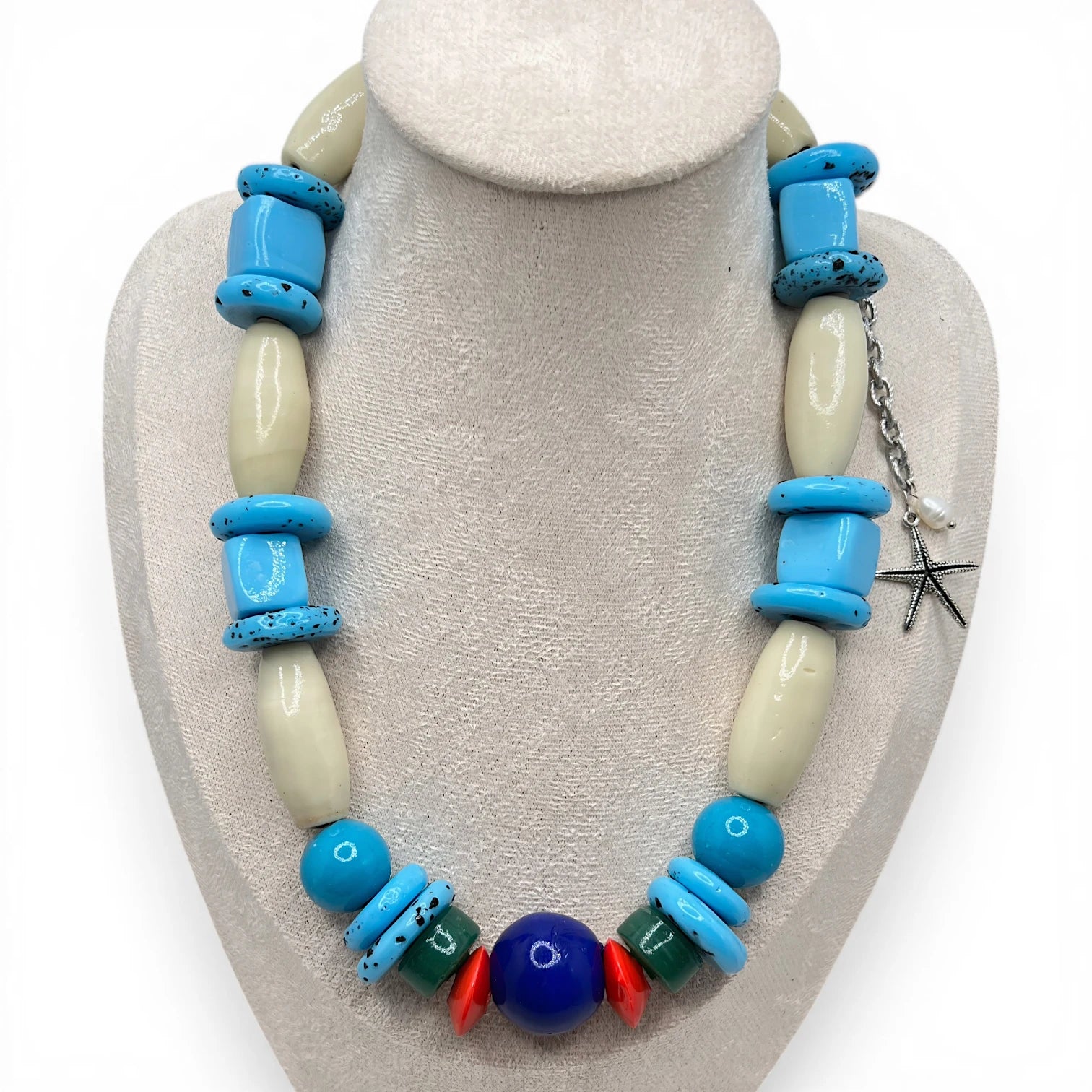 Blue Lagoon Vintage Venetian Glass Necklace