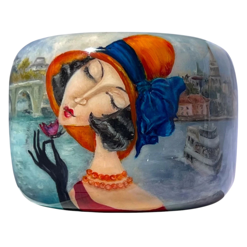 Istanbul-Rome-Paris Hand-Painted Wood Bangle