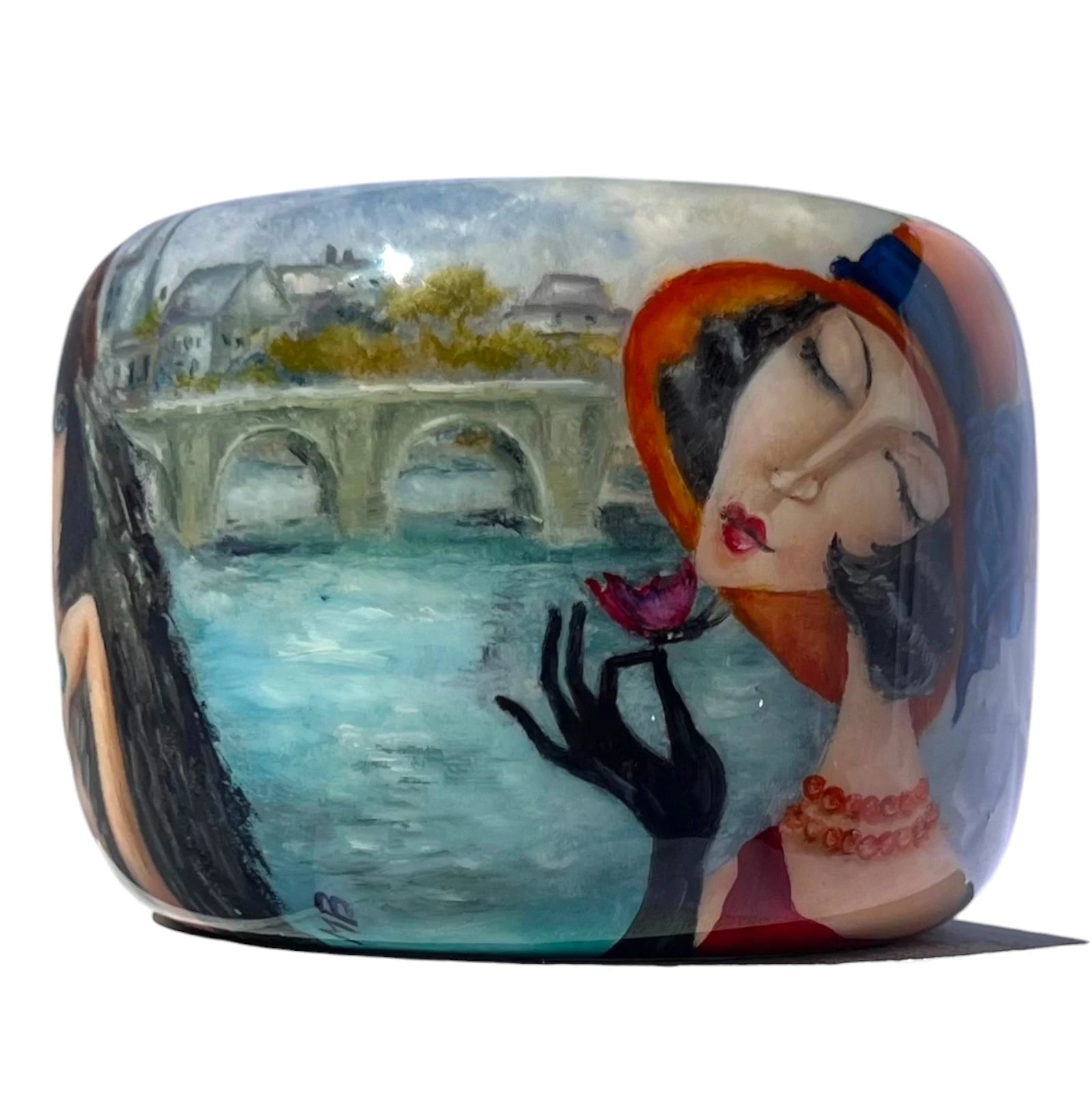 Istanbul-Rome-Paris Hand-Painted Wood Bangle