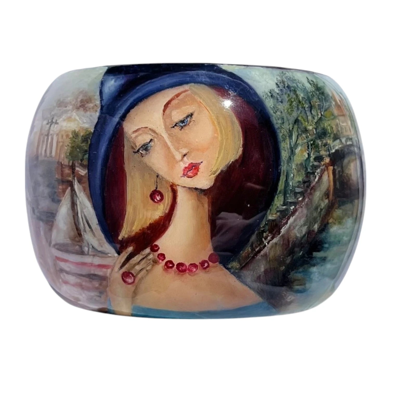 St. Petersburg Hand-Painted Wood Bangle