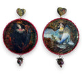 Birds of Joy and Sorrow Hand-Painted Earrings
