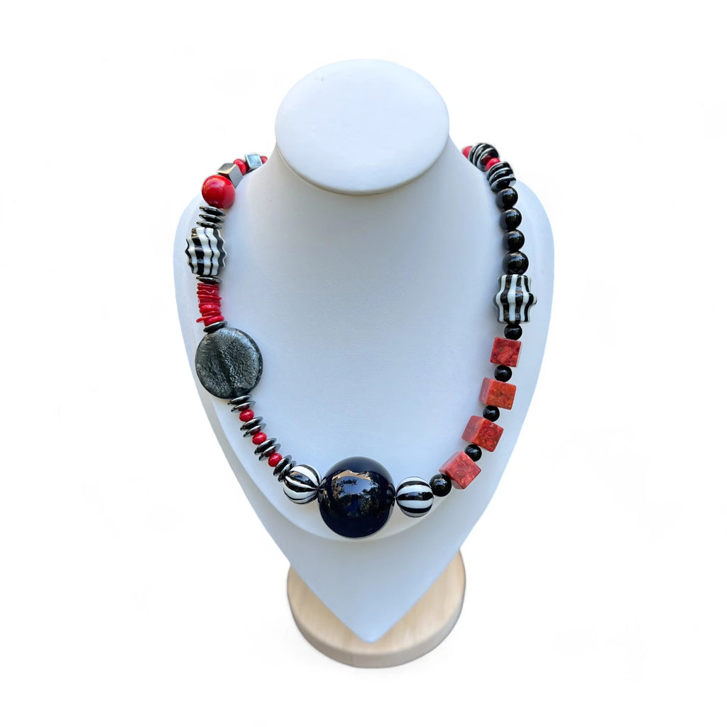Geometry in Color Vintage Venetian Glass Necklace