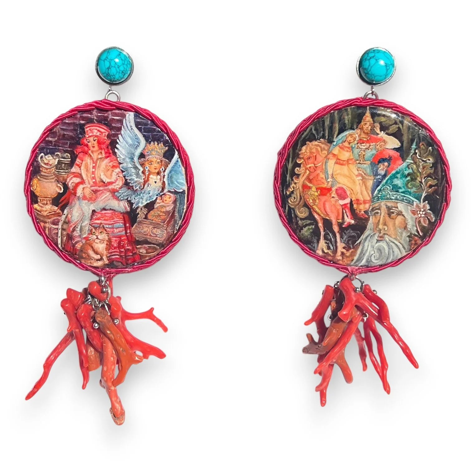 Ruslan & Lyudmila Hand-Painted Earrings