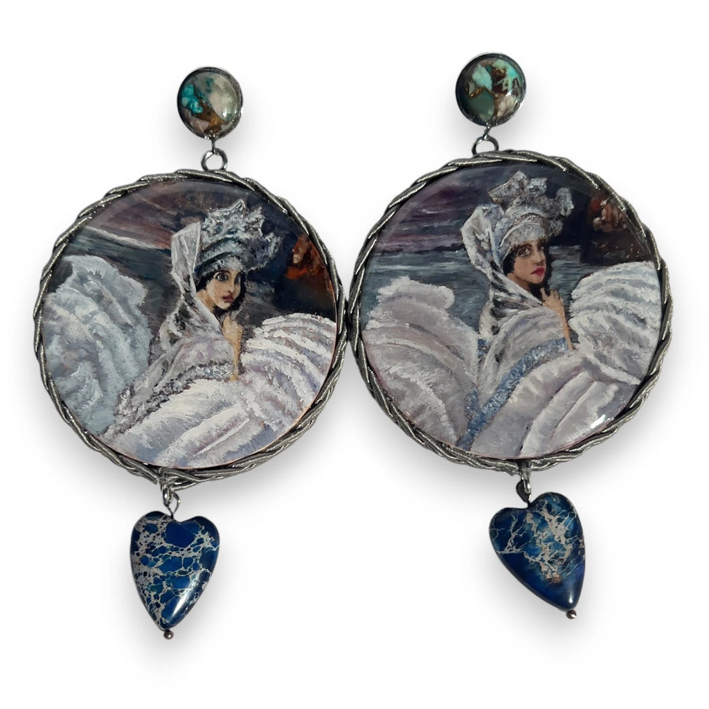 The Swan Princess Hand-Painted Earrings