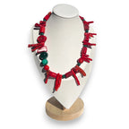 Metamorphosis Coral and Malachite Necklace