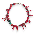 Metamorphosis Coral and Malachite Necklace