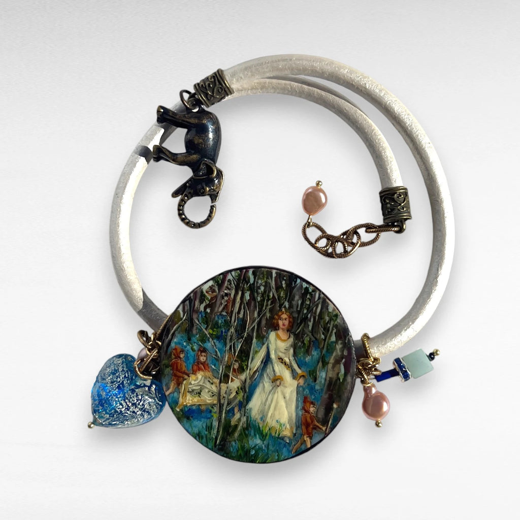 The Fairy Woods Hand-Painted Leather Bracelet