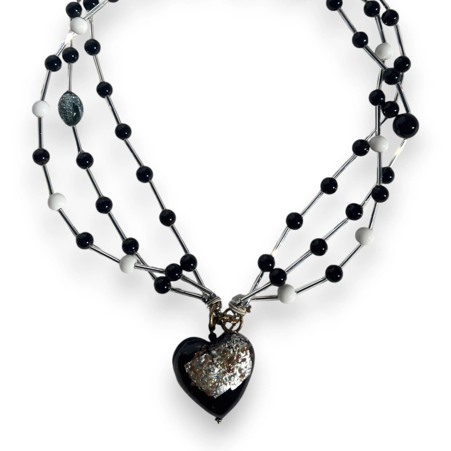 Black Luna Heart Necklace