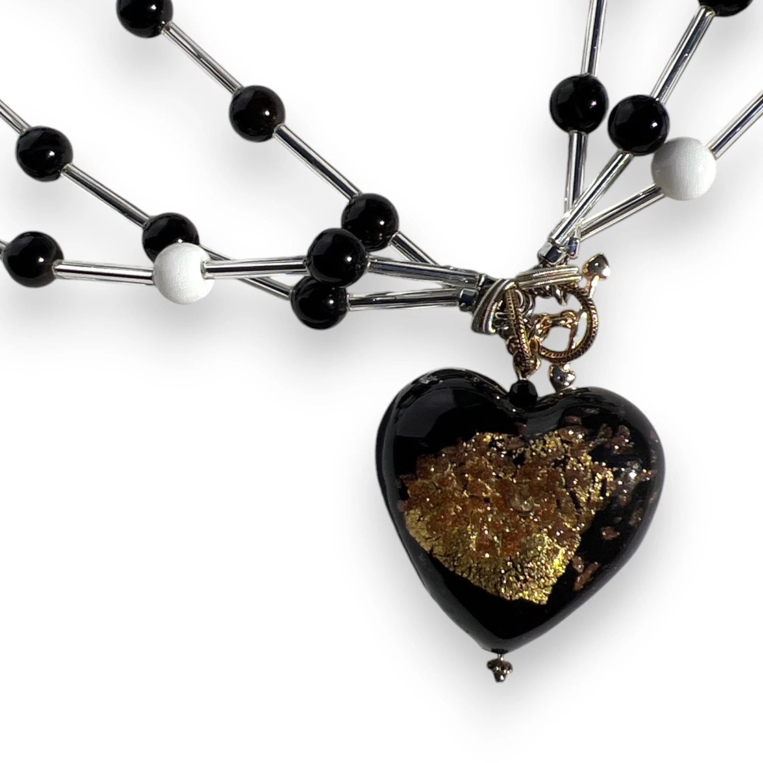 Black Luna Heart Necklace