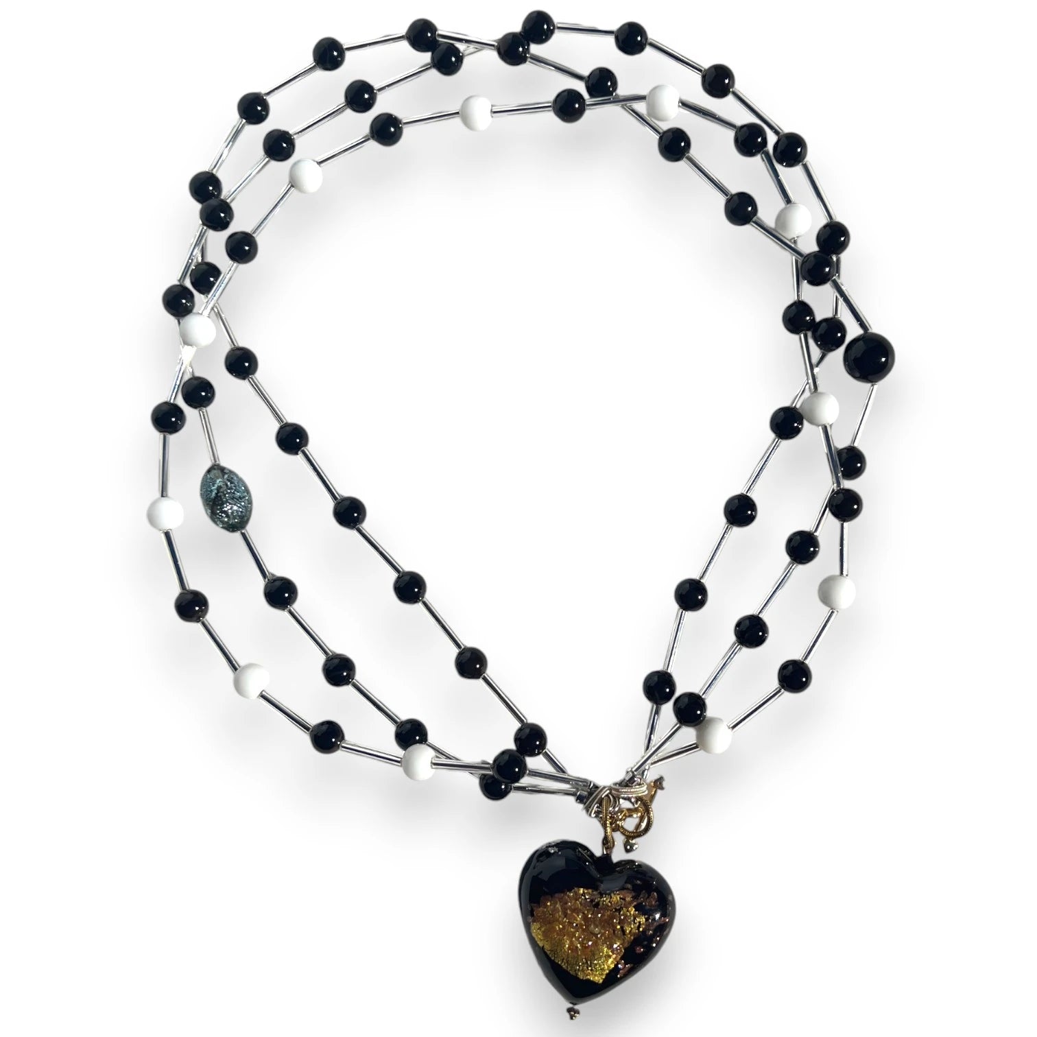 Black Luna Heart Necklace