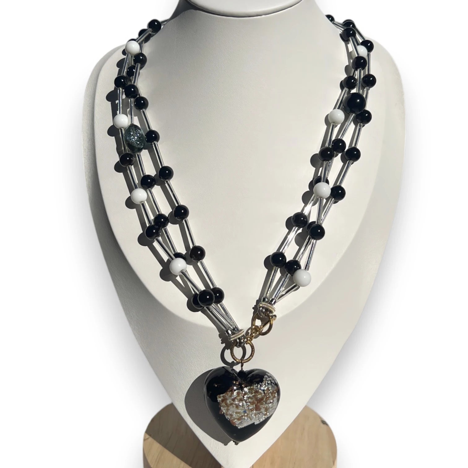 Black Luna Heart Necklace