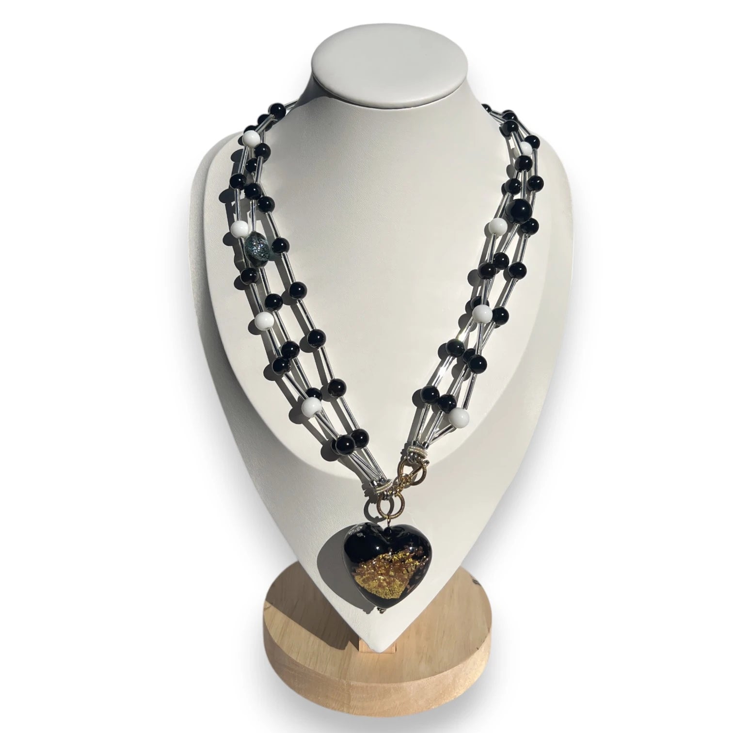 Black Luna Heart Necklace