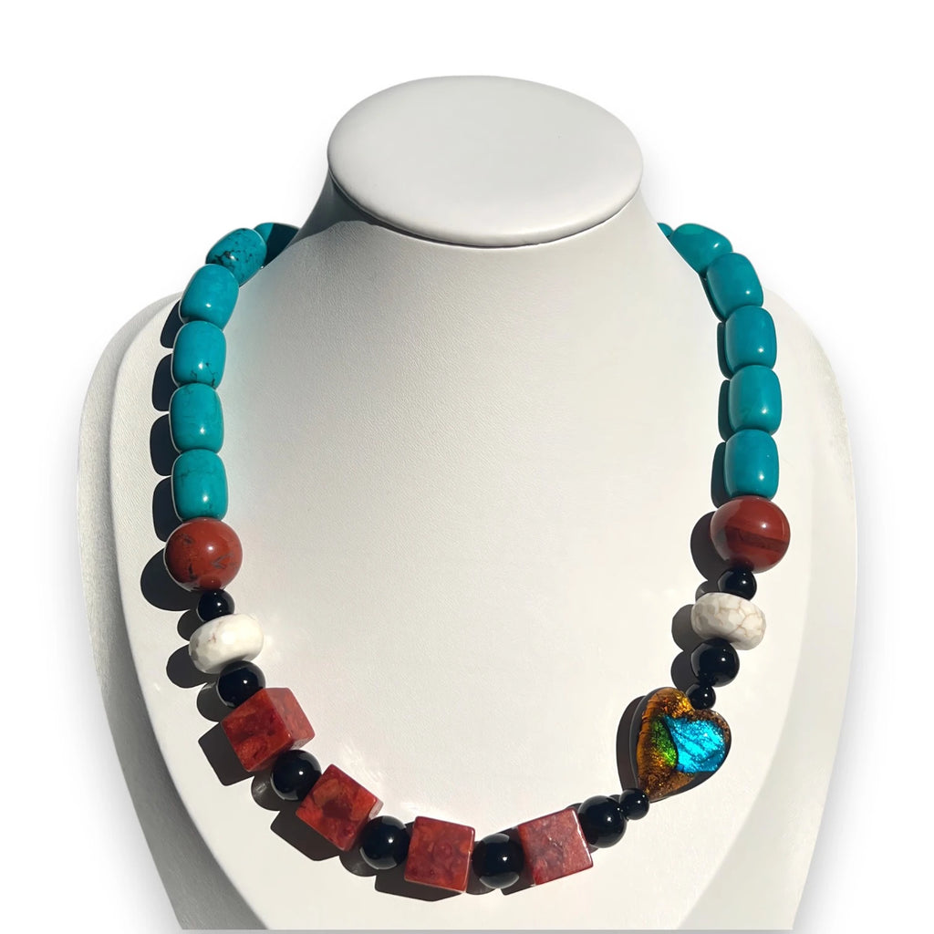 Terra Mare Turquoise and Murano Glass Necklace