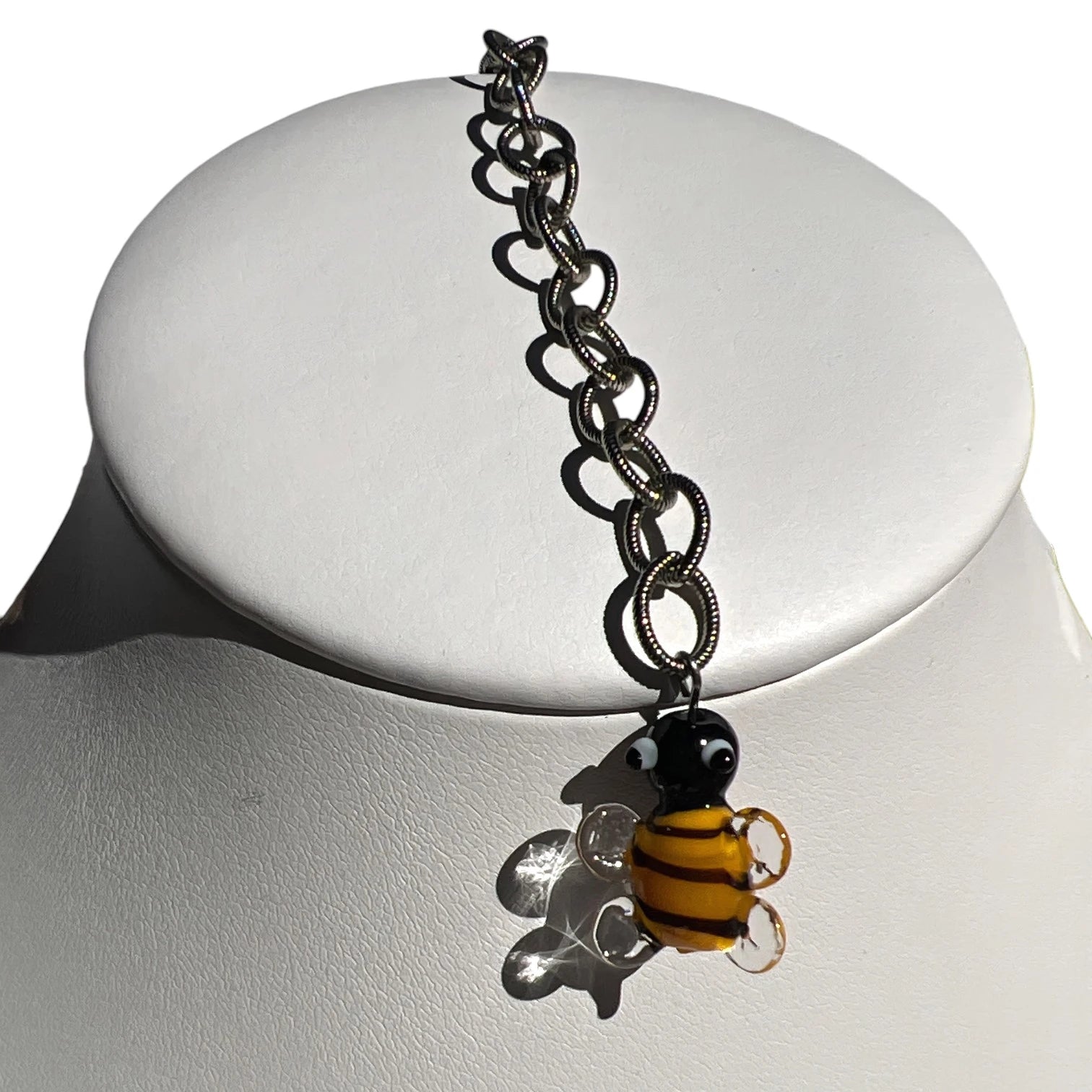 Moai Smoky and Clear Quartz, Baltic Amber Necklace