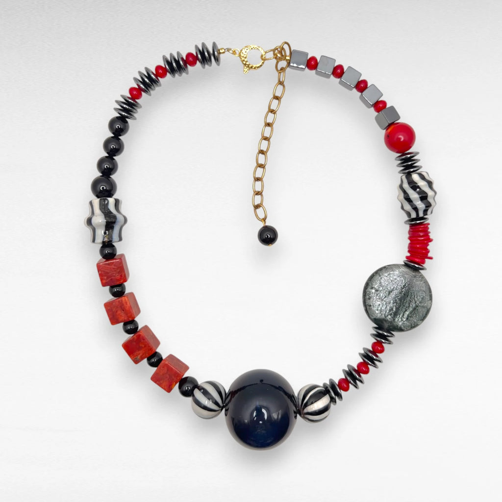 Geometry in Color Vintage Venetian Glass Necklace