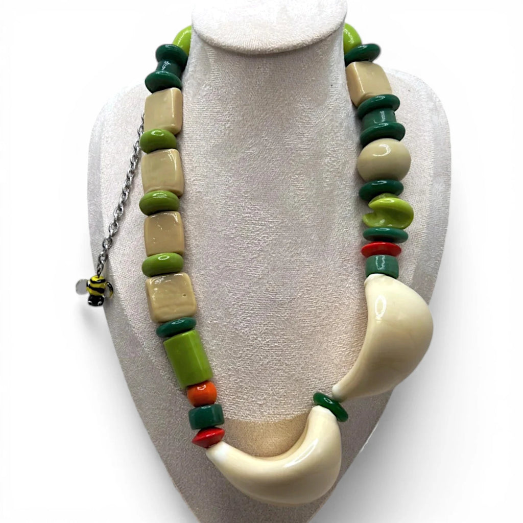 Sculptural Murano glass Necklace with Bee Charm
