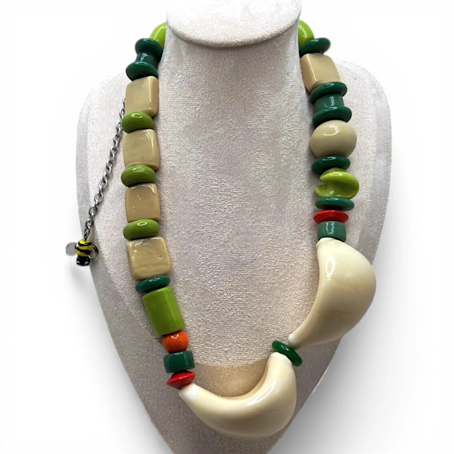 Sculptural Murano glass Necklace with Bee Charm