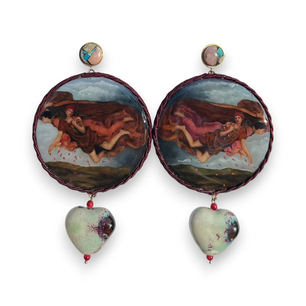 Night and Sleep Hand-Painted Earrings