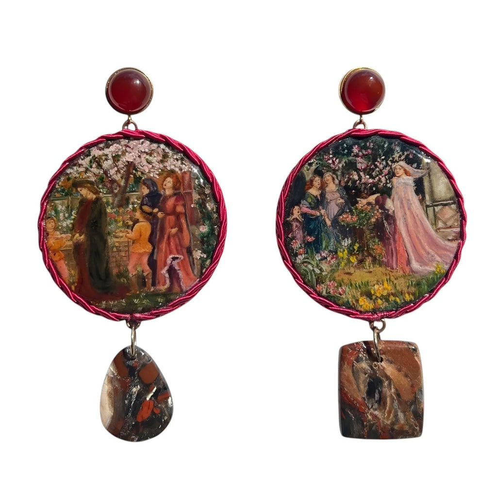The Enchanted Garden Hand-Painted Earrings