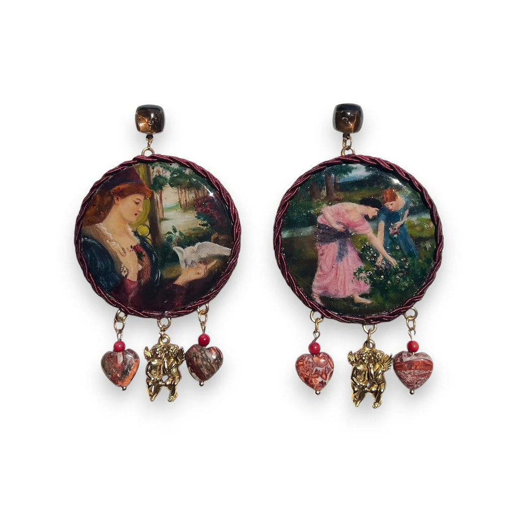 The Love's Messenger Hand-Painted Earrings