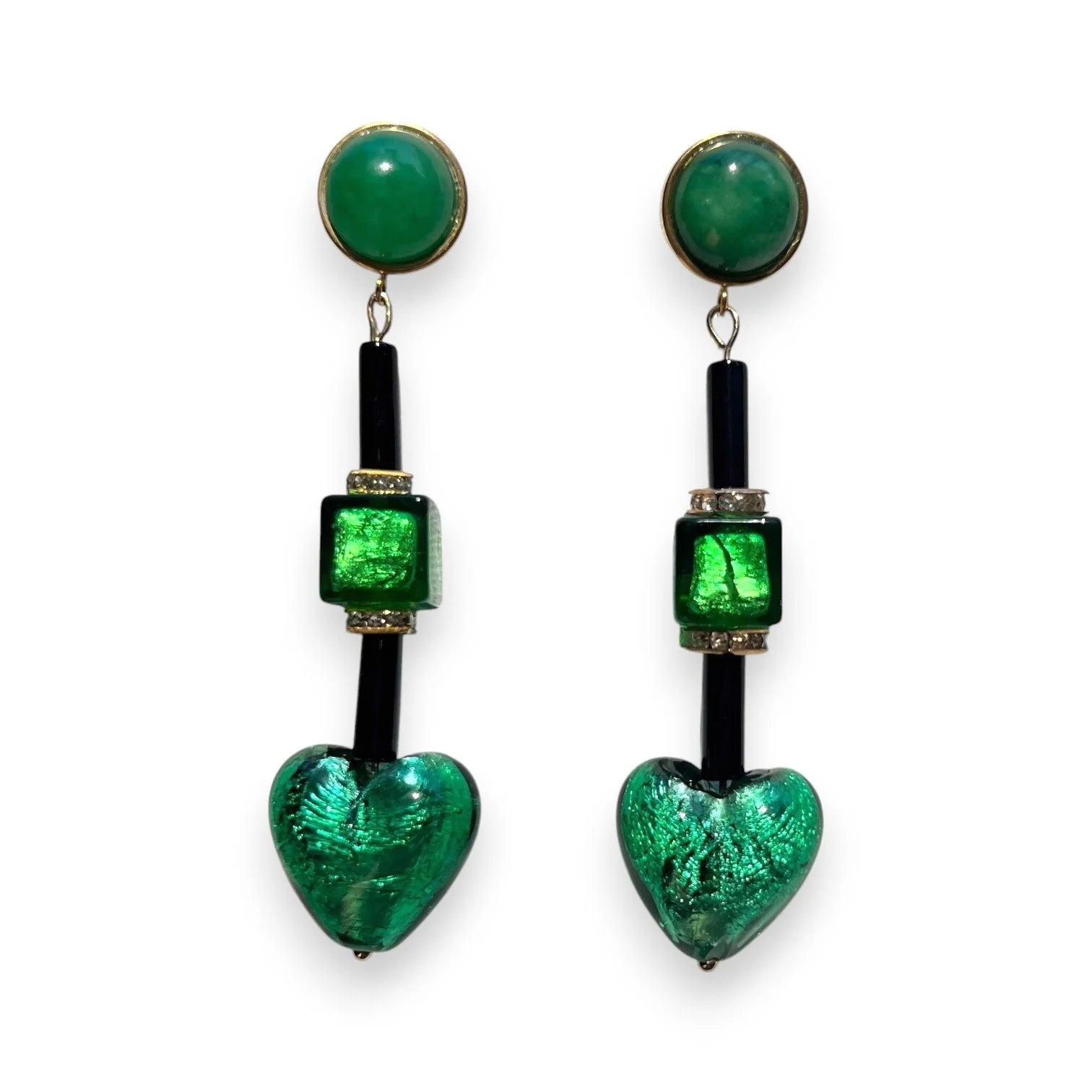 Emerald Heart Earrings