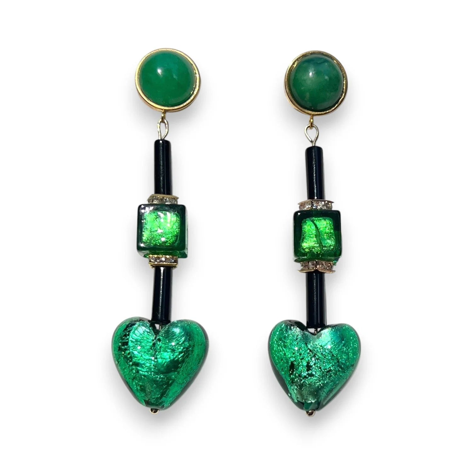 Emerald Heart Earrings
