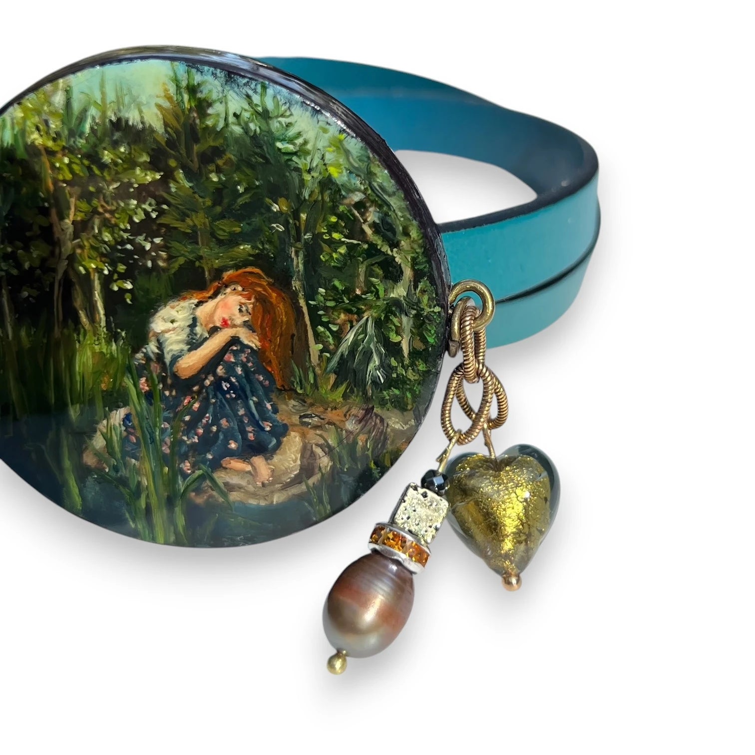 Alenushka Hand-Painted Leather Bracelet