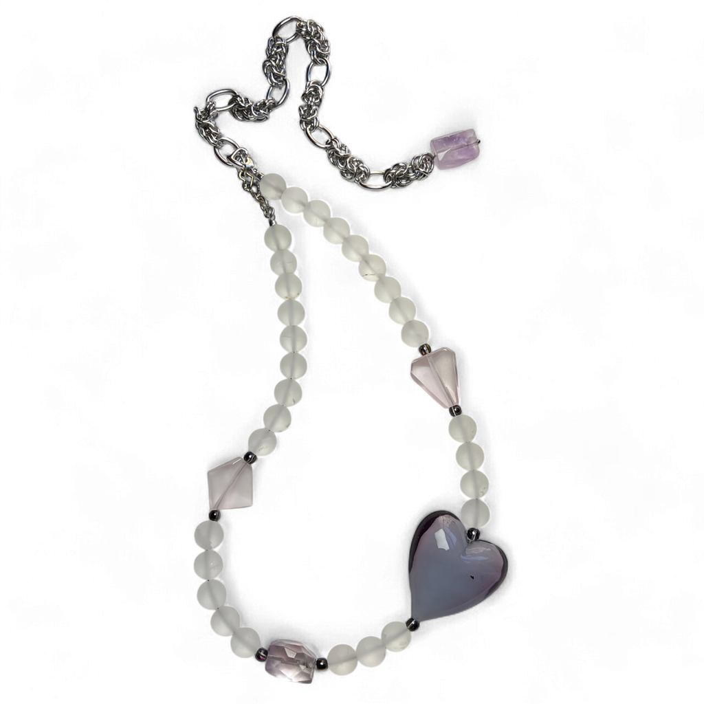 Lavender Caramella Heart Necklace