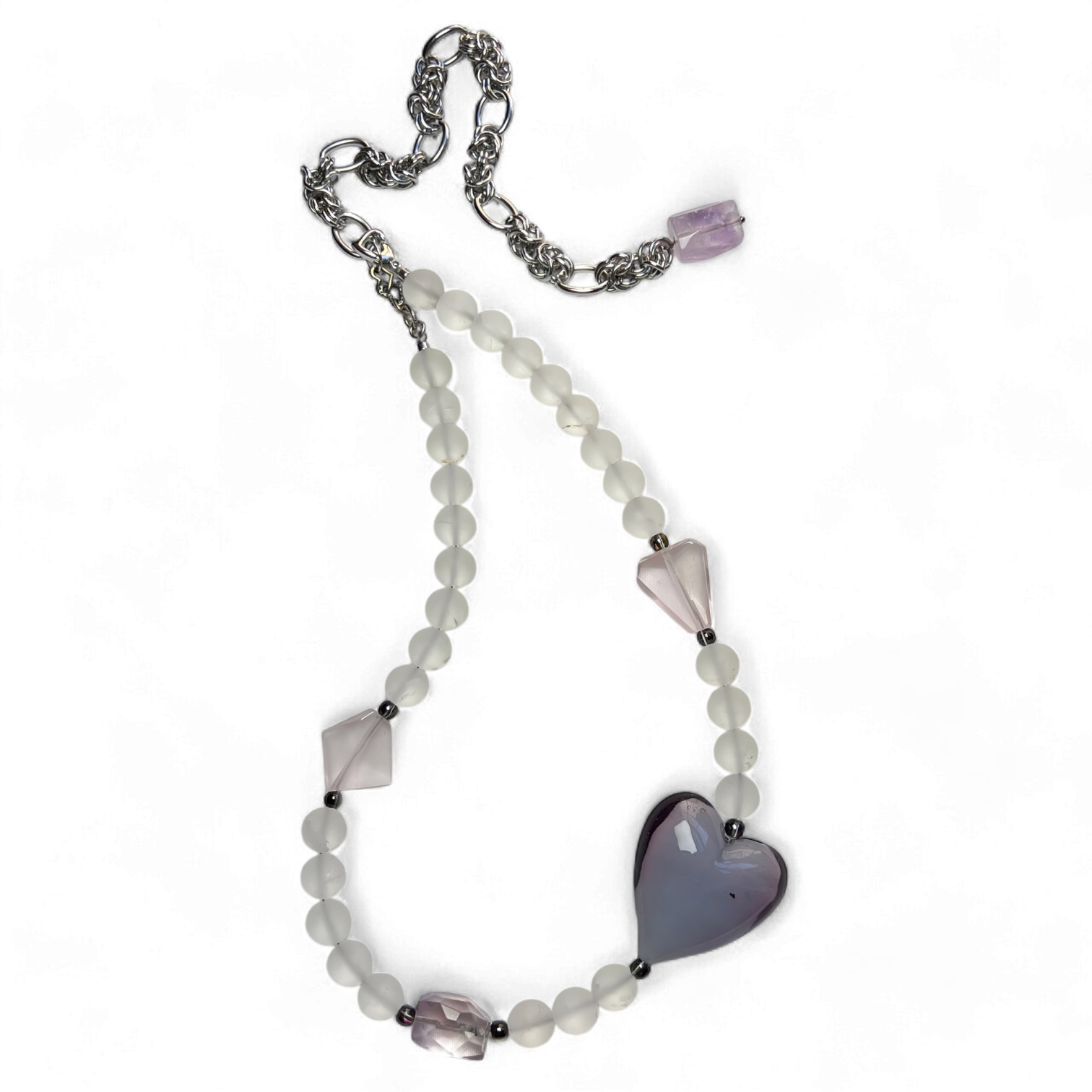 Lavender Caramella Heart Necklace
