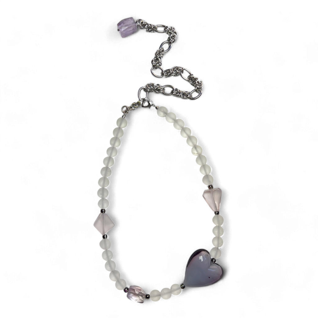 Lavender Caramella Heart Necklace