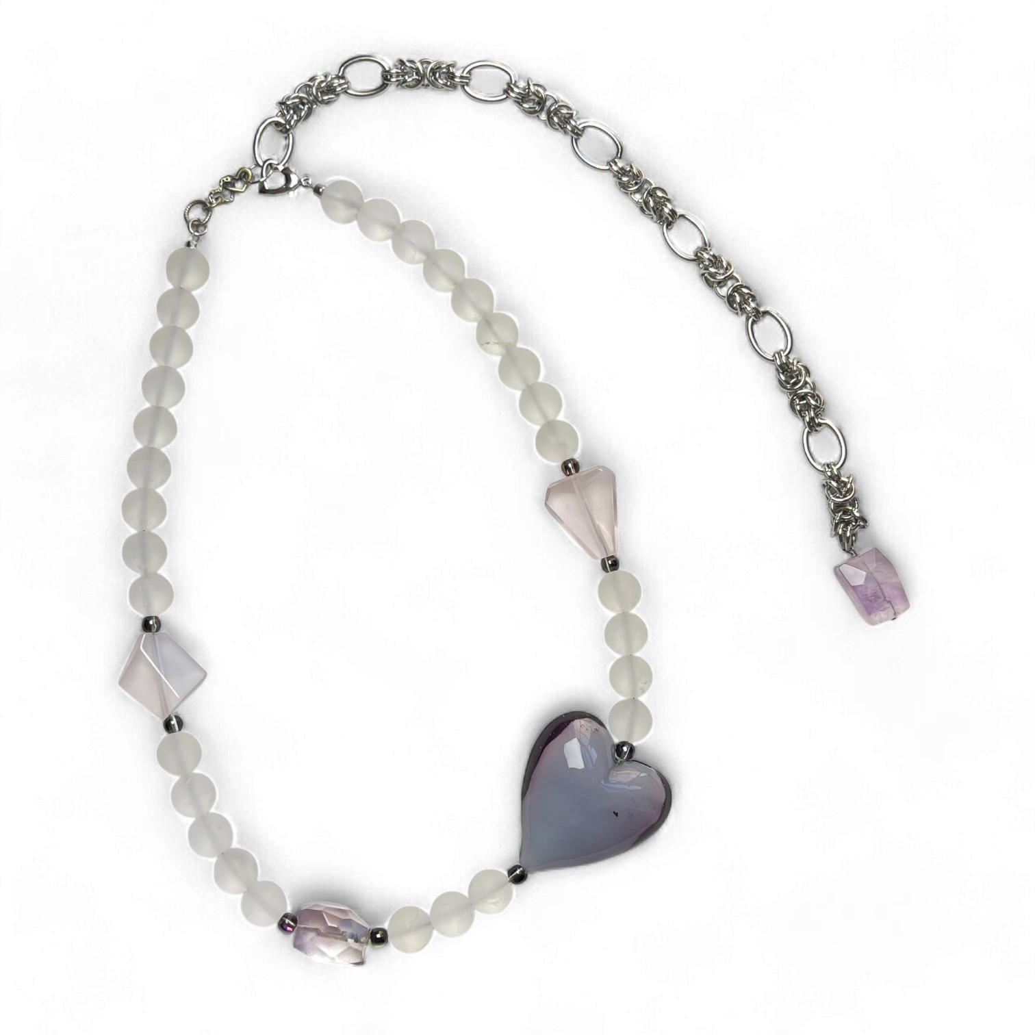 Lavender Caramella Heart Necklace