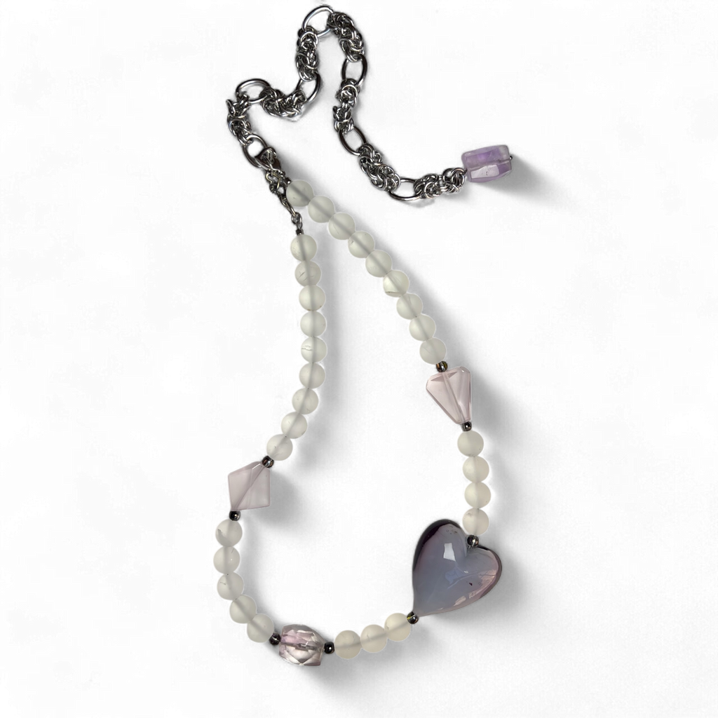 Lavender Caramella Heart Necklace