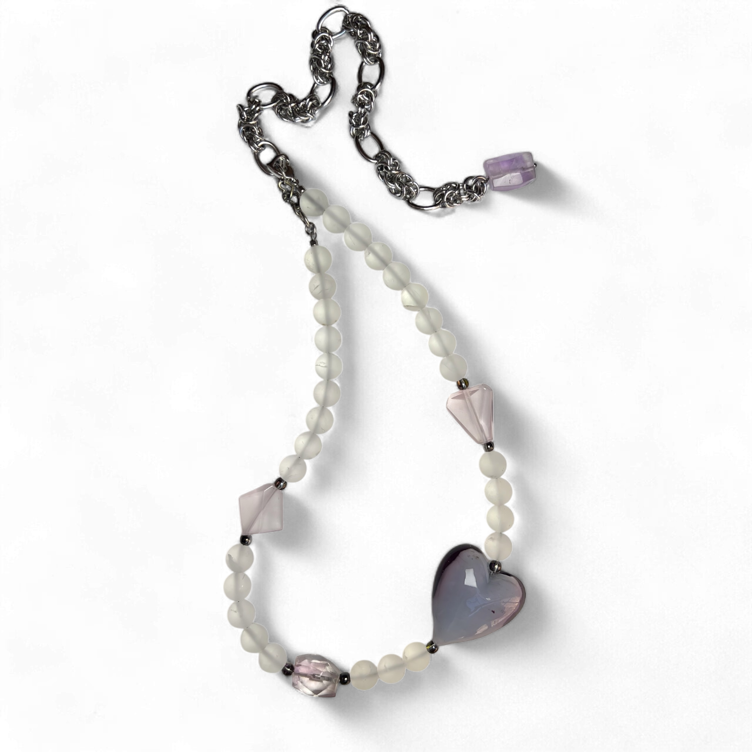 Lavender Caramella Heart Necklace