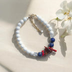 Tears of The Sun Agate, Baltic Amber and Lapis Lazuli Necklace