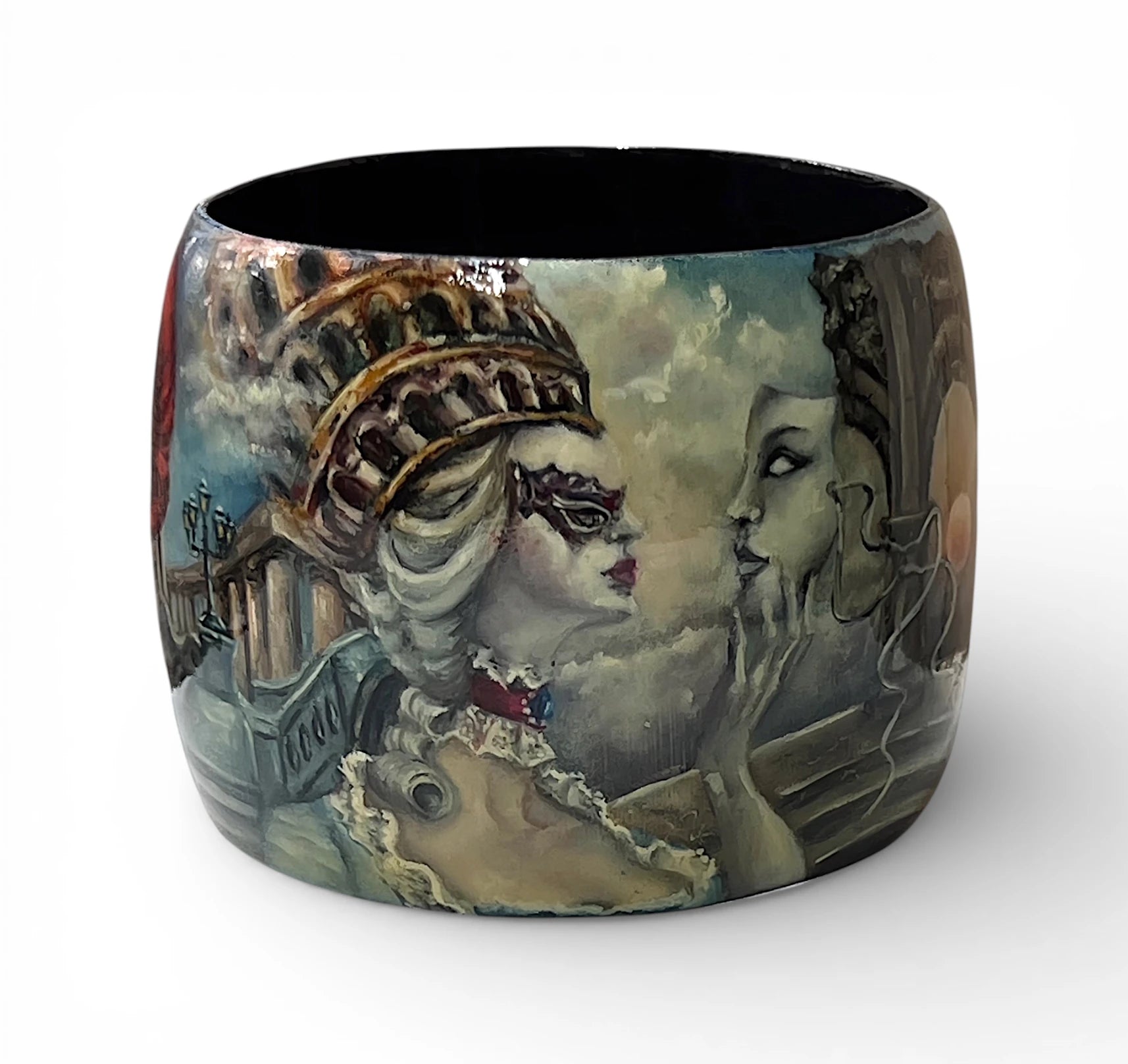 Carnival Hand-Painted Wood Bangle