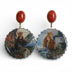 The Birds of Wisdom Hand-Painted Earrings
