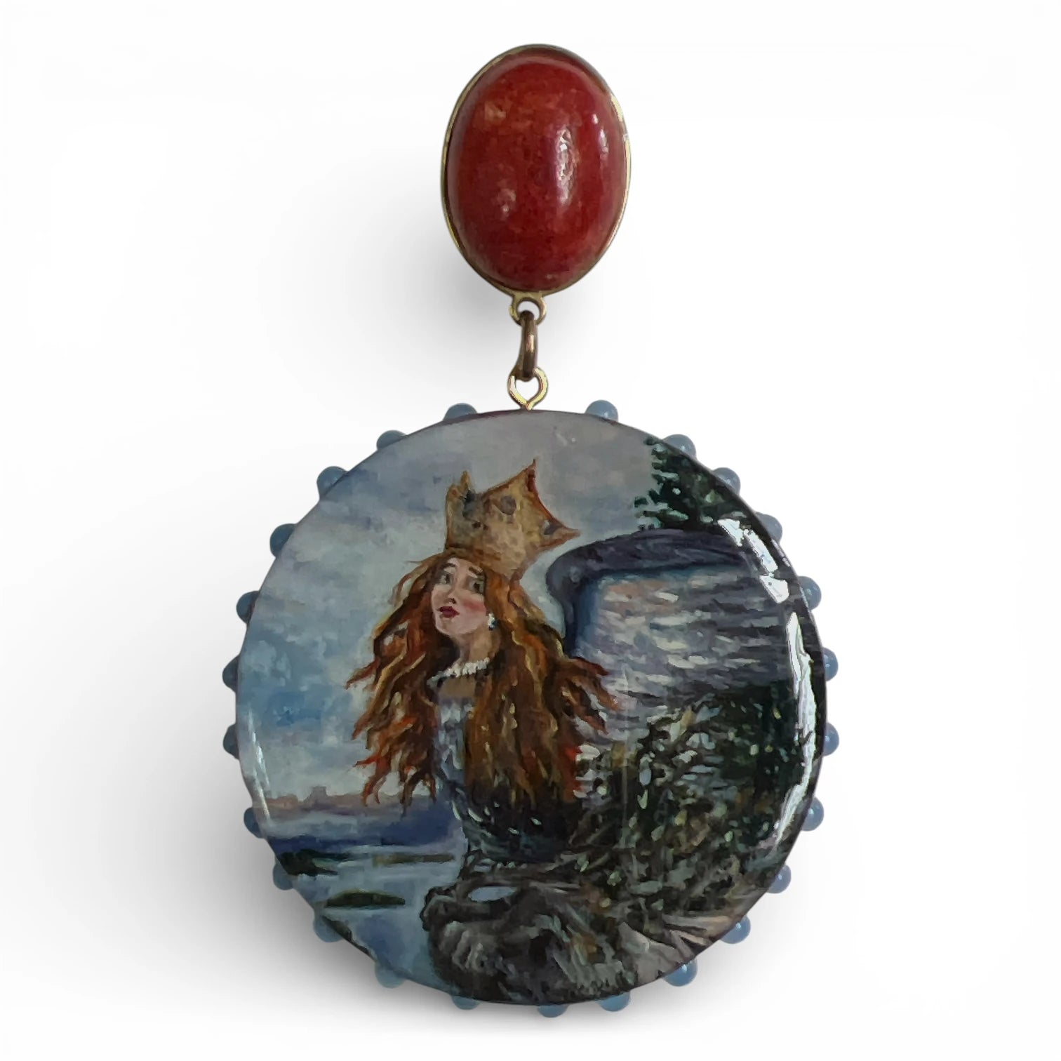 The Birds of Wisdom Hand-Painted Earrings