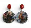 The Birds of Wisdom Hand-Painted Earrings