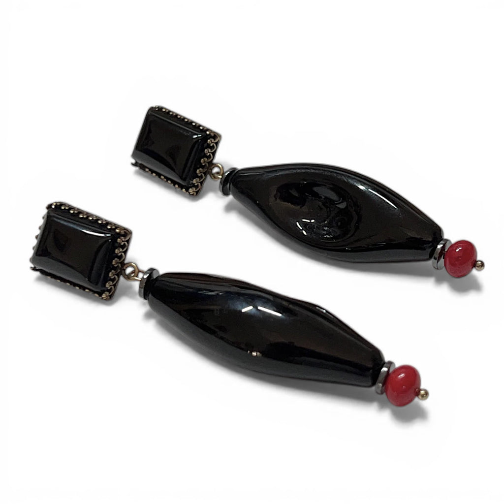 Midnight Muse Glass Earrings