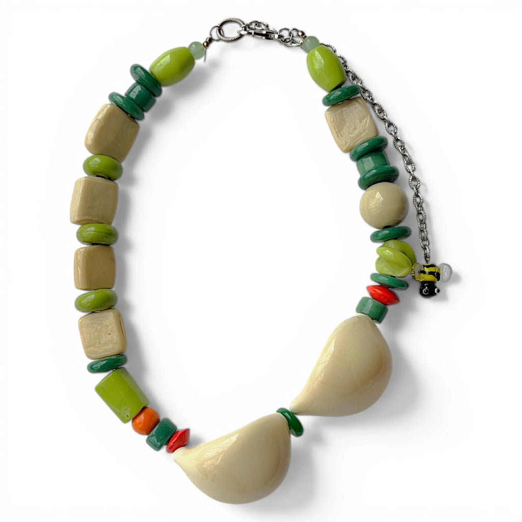 Sculptural Murano glass Necklace with Bee Charm