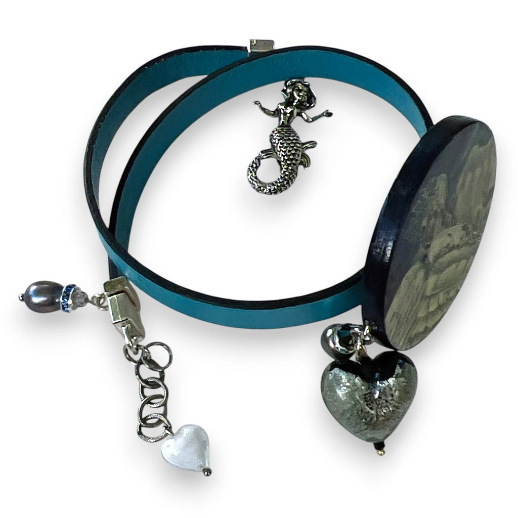 Swan Princess Hand-Painted Leather Bracelet