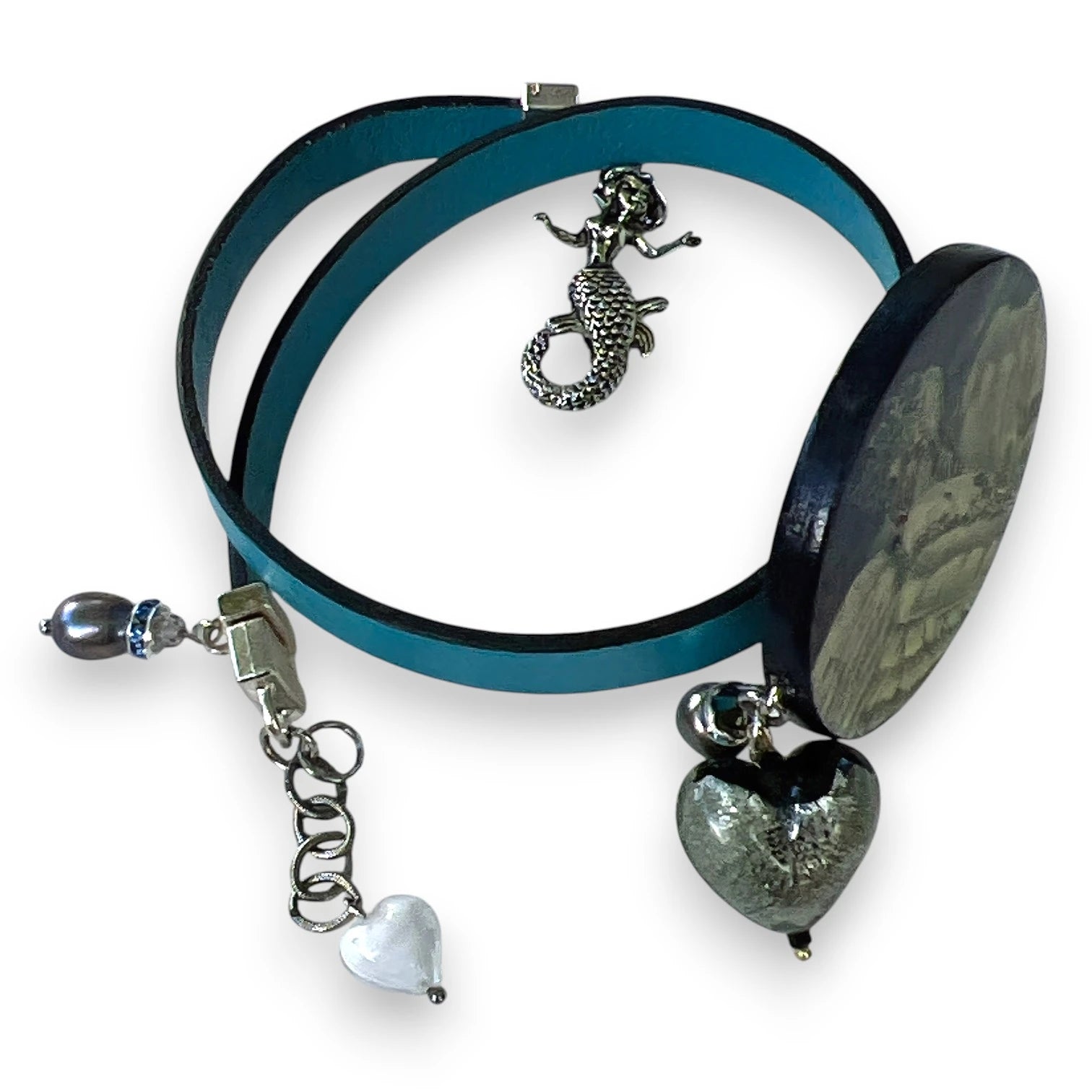 Swan Princess Hand-Painted Leather Bracelet