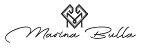 Logo and signature of Marina Bulla on a white background