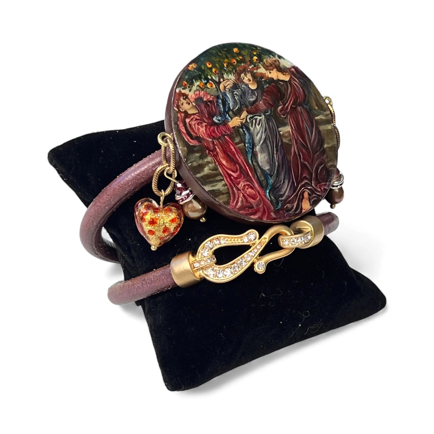 Dance of the Hesperides Hand-Painted Leather Bracelet