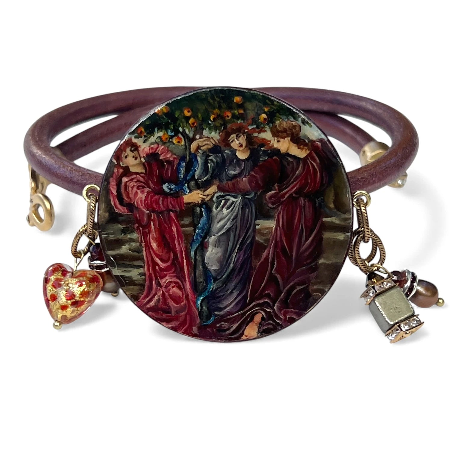 Dance of the Hesperides Hand-Painted Leather Bracelet