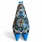 Birds of Wisdom - Hand-Painted Horse Sculpture