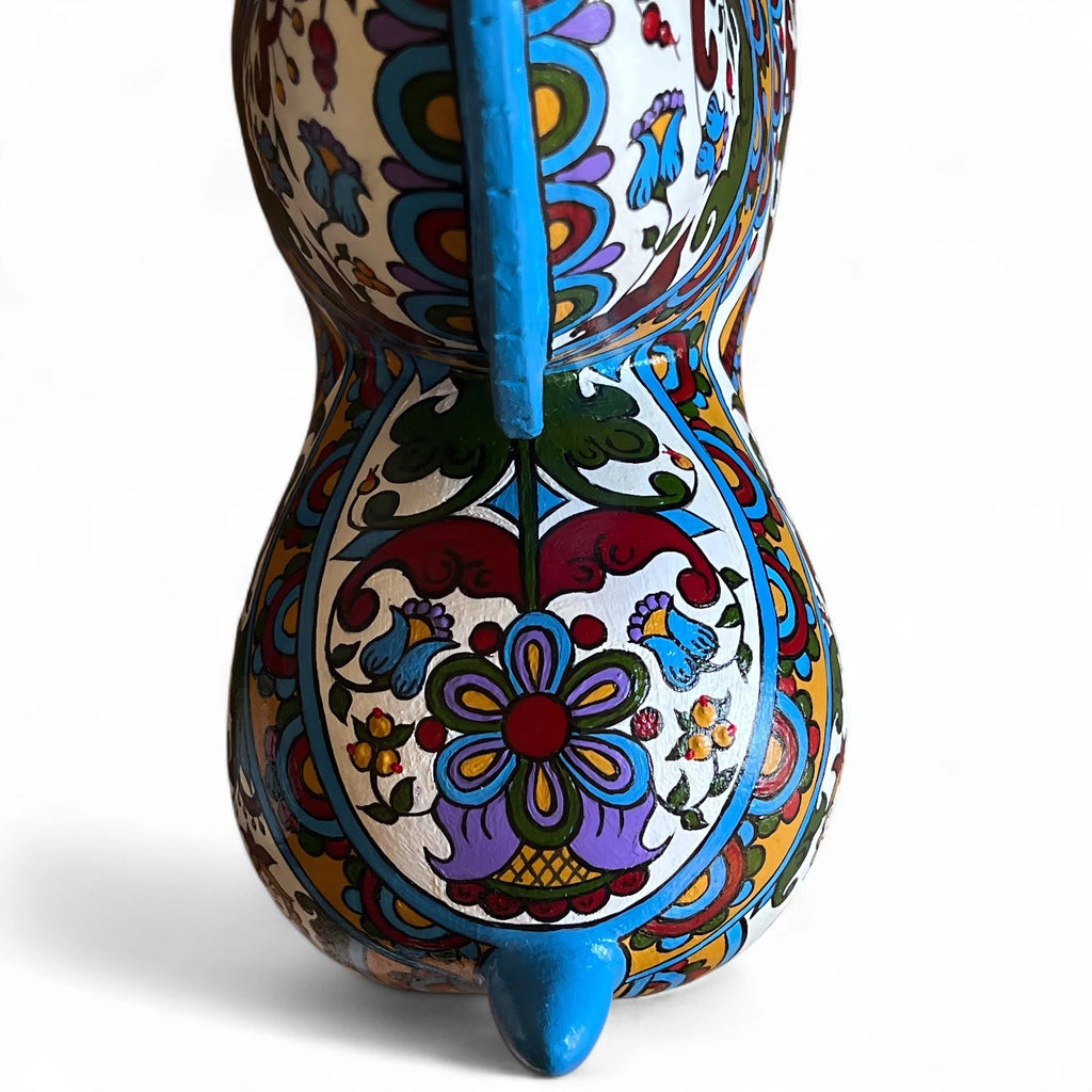 Birds of Wisdom - Hand-Painted Horse Sculpture